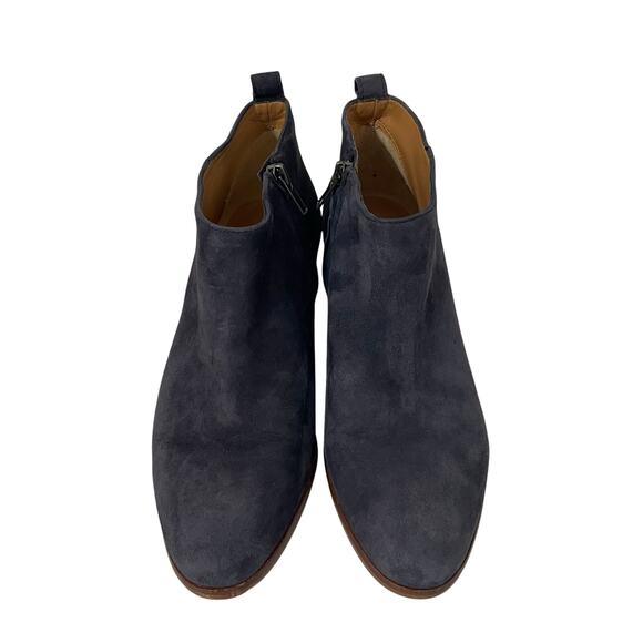 J. Crew Women's Navy Blue Suede Block Heel Ankle Booties Size 8 - Picture 2 of 14